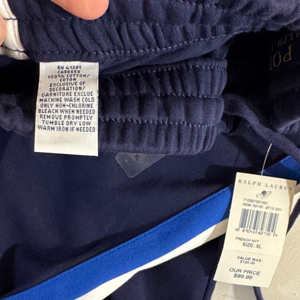 Polo by Ralph Lauren Navy Blue Track with Royal & White Stripes XL (NWT) - Picture 12 of 12